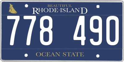 RI license plate 778490