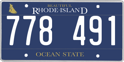 RI license plate 778491