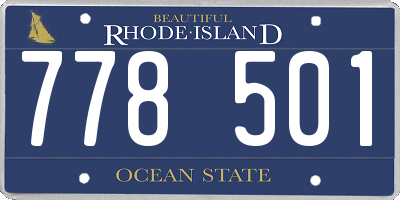 RI license plate 778501