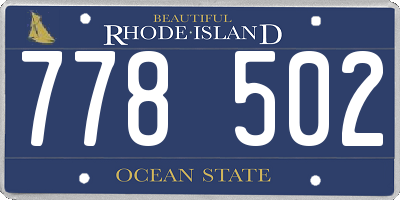 RI license plate 778502