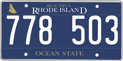 RI license plate 778503