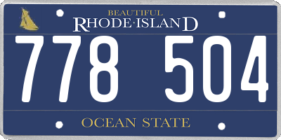 RI license plate 778504