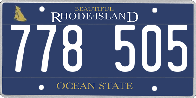 RI license plate 778505