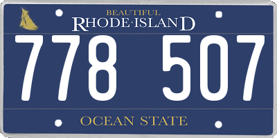 RI license plate 778507