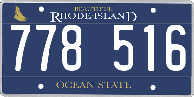 RI license plate 778516