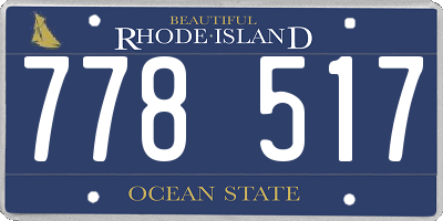 RI license plate 778517