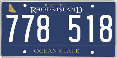 RI license plate 778518