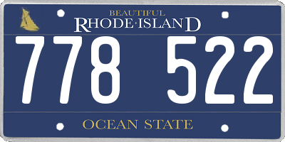 RI license plate 778522