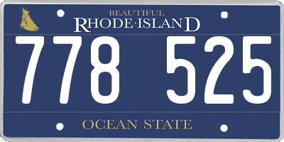 RI license plate 778525
