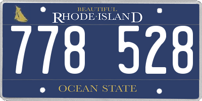 RI license plate 778528