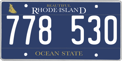 RI license plate 778530