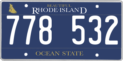 RI license plate 778532