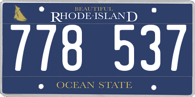 RI license plate 778537