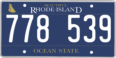 RI license plate 778539