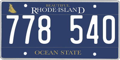 RI license plate 778540