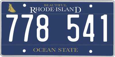 RI license plate 778541
