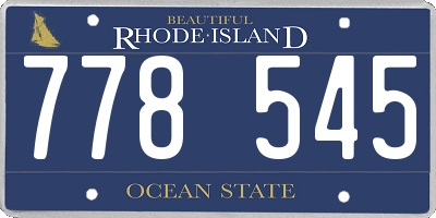 RI license plate 778545