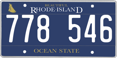RI license plate 778546