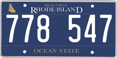 RI license plate 778547