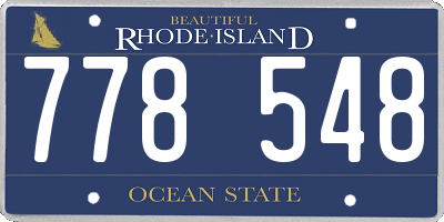 RI license plate 778548