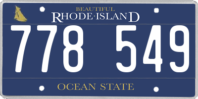 RI license plate 778549