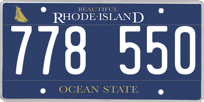 RI license plate 778550