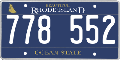 RI license plate 778552
