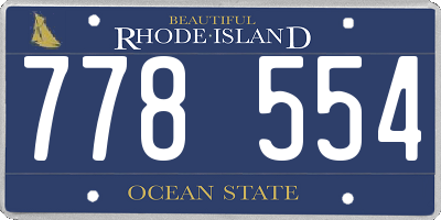 RI license plate 778554