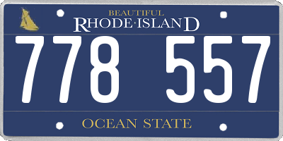RI license plate 778557