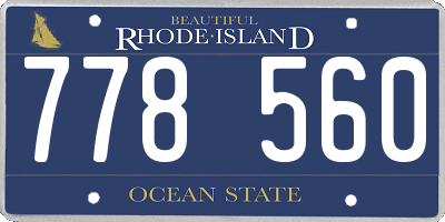 RI license plate 778560