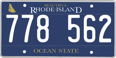 RI license plate 778562
