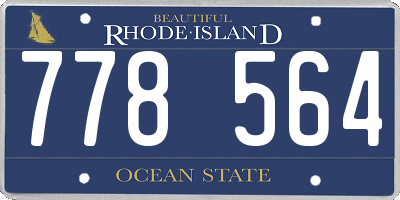 RI license plate 778564
