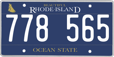 RI license plate 778565