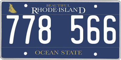 RI license plate 778566