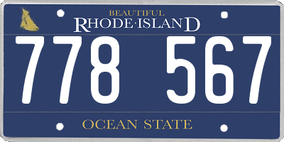 RI license plate 778567