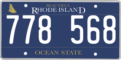 RI license plate 778568