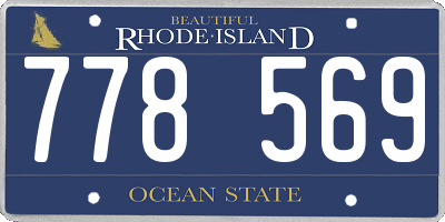RI license plate 778569
