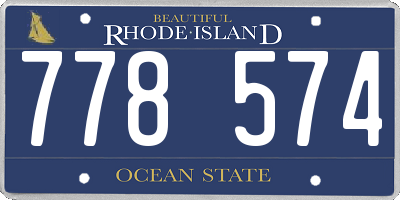 RI license plate 778574