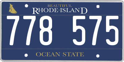 RI license plate 778575