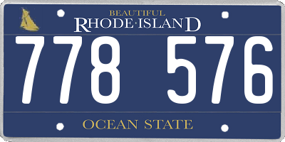 RI license plate 778576