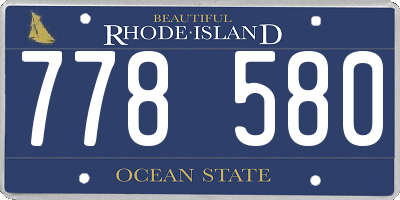 RI license plate 778580