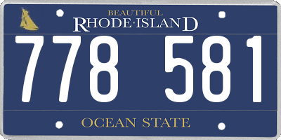 RI license plate 778581
