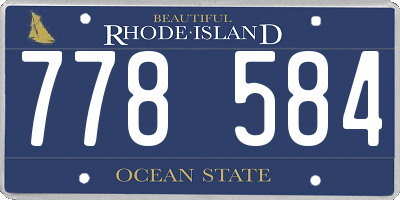 RI license plate 778584