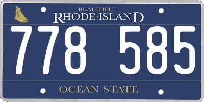 RI license plate 778585