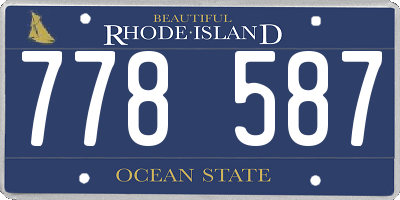 RI license plate 778587