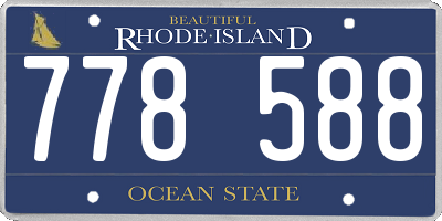 RI license plate 778588