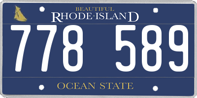 RI license plate 778589