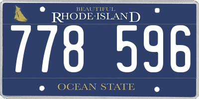 RI license plate 778596