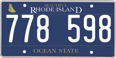RI license plate 778598