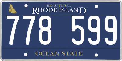RI license plate 778599